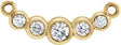 14K Gold Round Lab-Grown Diamond Graduated Bezel-Set Necklace - Yellow Gold