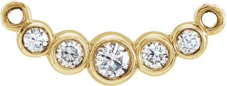 14K Gold Round Lab-Grown Diamond Graduated Bezel-Set Necklace - Yellow Gold