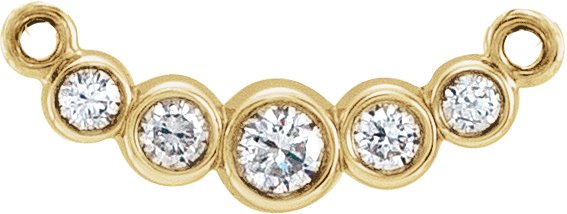 14K Gold Round Natural Diamond Graduated Bezel-Set Necklace – up to 1/6 CTW - Yellow Gold