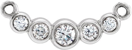 14K Gold Round Lab-Grown Diamond Graduated Bezel-Set Necklace - White Gold