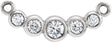 Platinum Round Lab-Grown Diamond Graduated Bezel-Set Necklace