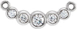 Platinum Round Lab-Grown Diamond Graduated Bezel-Set Necklace
