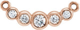 14K Gold Round Lab-Grown Diamond Graduated Bezel-Set Necklace - Rose Gold