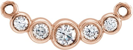 14K Gold Round Lab-Grown Diamond Graduated Bezel-Set Necklace - Rose Gold
