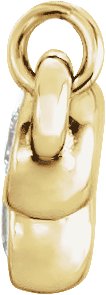 14K Gold Round Lab-Grown Diamond Bezel-Set Bar Necklace - Yellow Gold - view 2