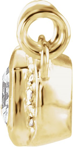 14K Gold Emerald Lab-Grown Diamond Accented Bar Necklace - Yellow Gold - view 2