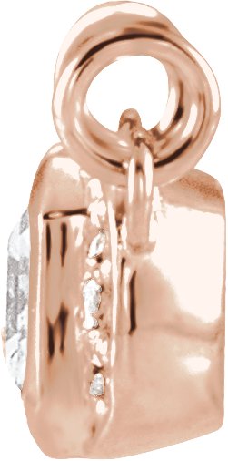14K Gold Emerald Natural Diamond Accented Bar Necklace - Rose Gold - view 2