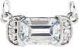 Platinum Emerald Lab-Grown Diamond Accented Bar Necklace