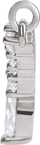 Platinum Accented V Necklace or Necklace Center - view 2