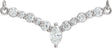 Platinum Accented V Necklace or Necklace Center