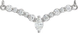 Platinum Accented V Necklace or Necklace Center