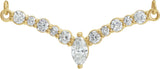 14K Gold Accented V Necklace or Necklace Center - Yellow Gold