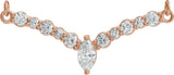 14K Gold Accented V Necklace or Necklace Center - Rose Gold