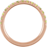 10K Gold Round Natural Peridot Birthstone Stackable Ring - Rose Gold - view 2