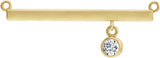 14K Gold Round Lab-Grown Diamond Bezel-Set Bar Necklace – 1/10 CTW - Yellow Gold
