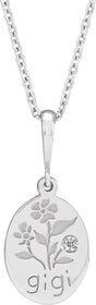 Platinum Round Natural Diamond Gigi Necklace or Pendant