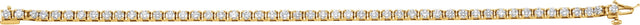 14K Gold Round Natural Diamond Line Bracelet - Yellow Gold - view 2