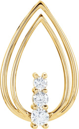 14K Gold Round Natural Diamond Freeform Pendant - Yellow Gold