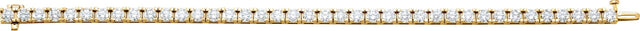 14K Gold Round Natural Diamond Line Bracelet – 3.9mm Stones - Yellow Gold - view 2