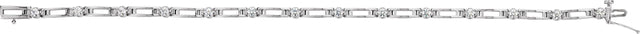 14K Gold Round Natural Diamond Line Bracelet – 2.4-3.1mm Stones - White Gold - view 2