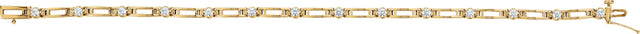 14K Gold Round Natural Diamond Line Bracelet – 2.4-3.1mm Stones - Yellow Gold
