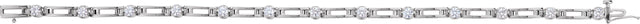 14K Gold Round Natural Diamond Line Bracelet – 2.4-3.1mm Stones - White Gold - view 2