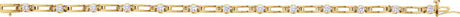 14K Gold Round Natural Diamond Line Bracelet – 2.4-3.1mm Stones - Yellow Gold