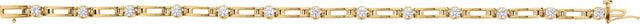 14K Gold Round Natural Diamond Line Bracelet – 2.4-3.1mm Stones - Yellow Gold