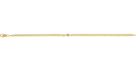 14K Gold Round Natural Citrine Bezel-Set Solitaire Curb Link Bracelet - view 2