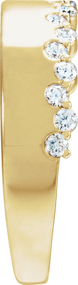 14K Gold Round Natural Diamond Accented Ring – 1.7mm Stones - Yellow Gold - view 3