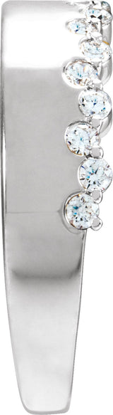 14K Gold Round Natural Diamond Accented Ring – 1.7mm Stones - White Gold - view 3