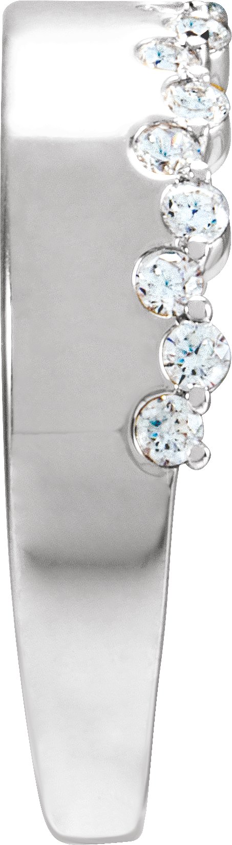 14K Gold Round Natural Diamond Accented Ring – 1.7mm Stones - White Gold - view 3