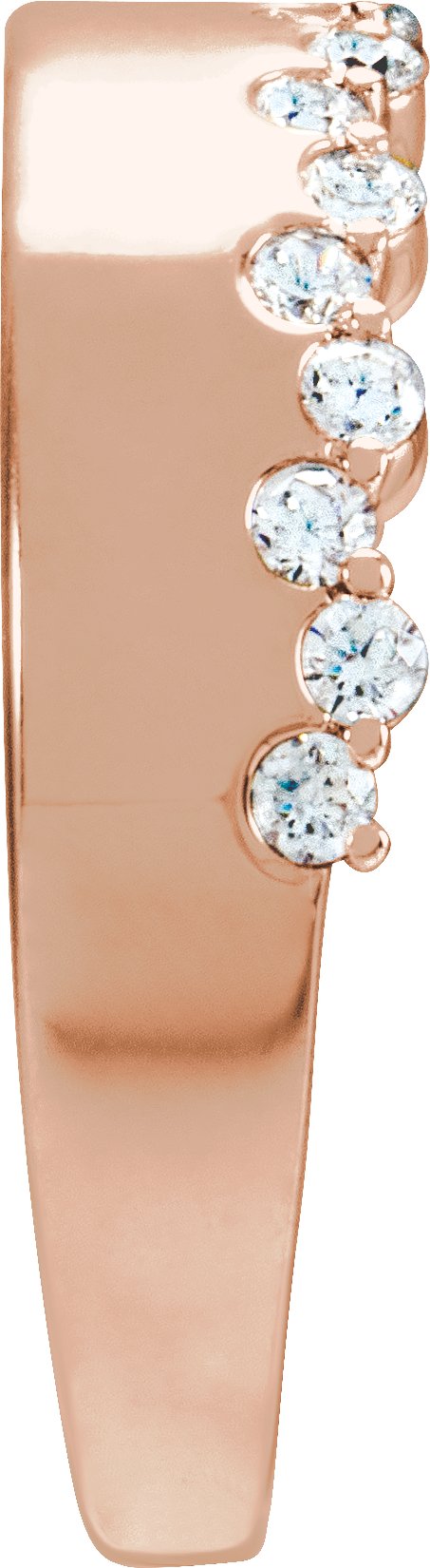 14K Gold Round Natural Diamond Accented Ring – 1.7mm Stones - Rose Gold - view 3