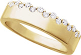 14K Gold Round Natural Diamond Accented Ring – 1.7mm Stones - Yellow Gold - view 4