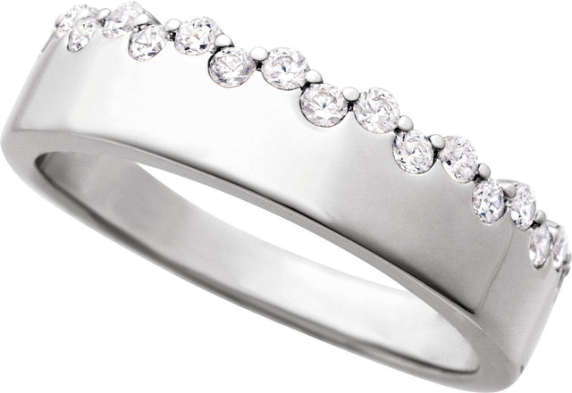 14K Gold Round Natural Diamond Accented Ring – 1.7mm Stones - White Gold - view 4