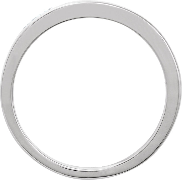 14K Gold Round Natural Diamond Accented Ring – 1.7mm Stones - White Gold - view 2