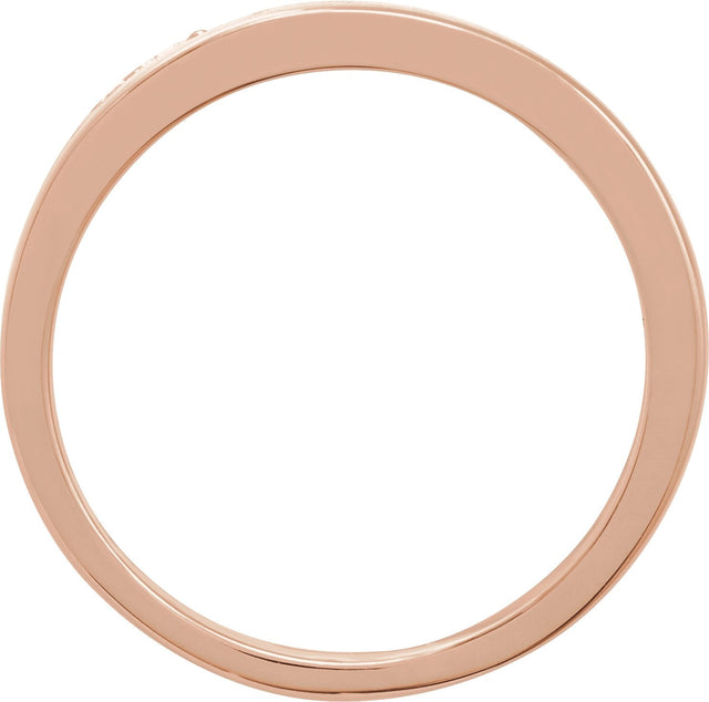 14K Gold Round Natural Diamond Accented Ring – 1.7mm Stones - Rose Gold - view 2