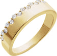 14K Gold Round Natural Diamond Accented Ring – 1.7mm Stones - Yellow Gold