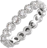 Platinum Round Natural Diamond Rose-Cut Eternity Band