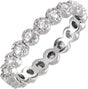 Platinum Round Natural Diamond Rose-Cut Eternity Band