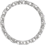 Platinum Round Natural Diamond Rose-Cut Eternity Band - view 2