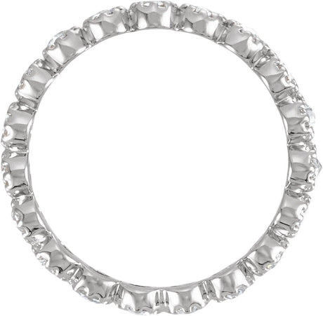 Platinum Round Natural Diamond Rose-Cut Eternity Band - view 2