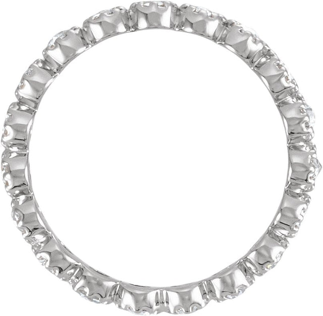 Platinum Round Natural Diamond Rose-Cut Eternity Band - view 2