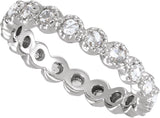 14K Gold Round Natural Diamond Rose-Cut Eternity Band - White Gold - view 4