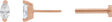 14K Gold Marquise Natural Diamond Solitaire V-Prong Stud Earrings - Rose Gold