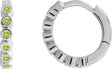 Platinum Round Natural Peridot Hinged Hoop Earrings