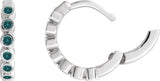 14K Gold Round Lab-Grown Alexandrite Hinged Hoop Earrings - White Gold - view 3