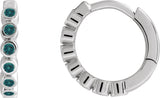 14K Gold Round Lab-Grown Alexandrite Hinged Hoop Earrings - White Gold