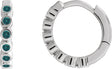 Platinum Round Natural Alexandrite Hinged Hoop Earrings