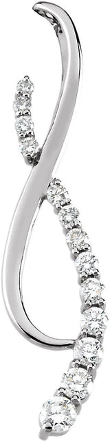 14K Gold Journey Pendant – 42.6x10.1mm - White Gold - view 2